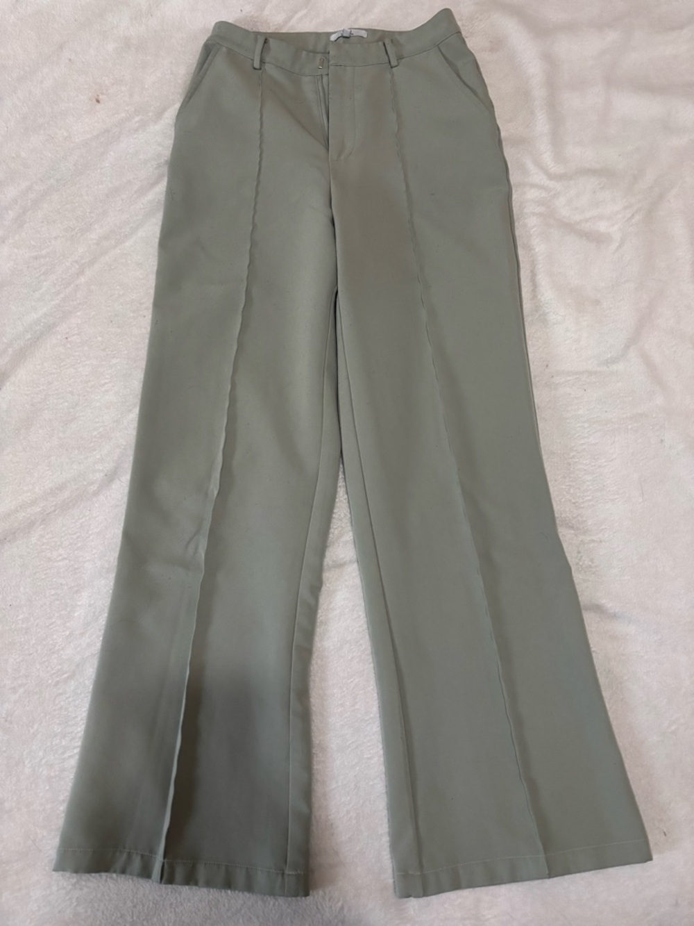 Wide Leg Women's Pants in Sage Green